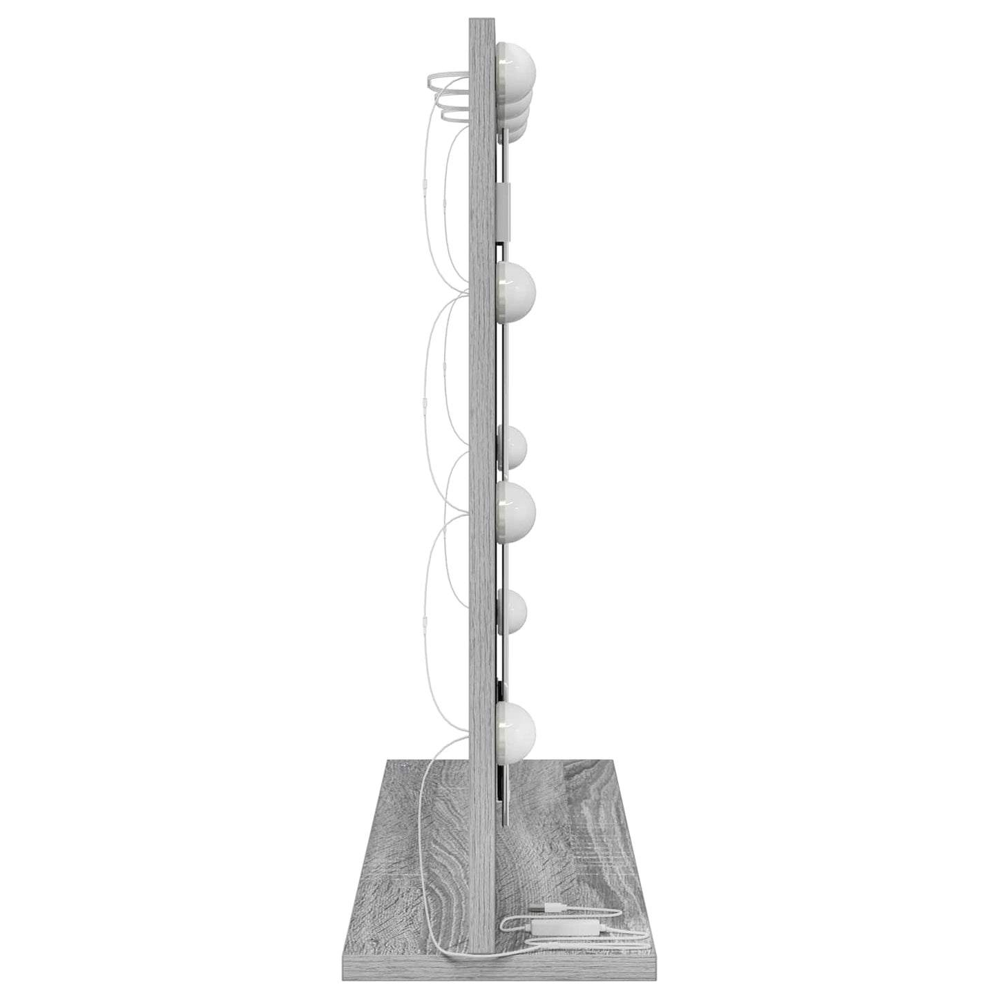 Toalett Tükör Szürke Sonoma 60 x 55 x 18 cm Üveg és mérnöki fa