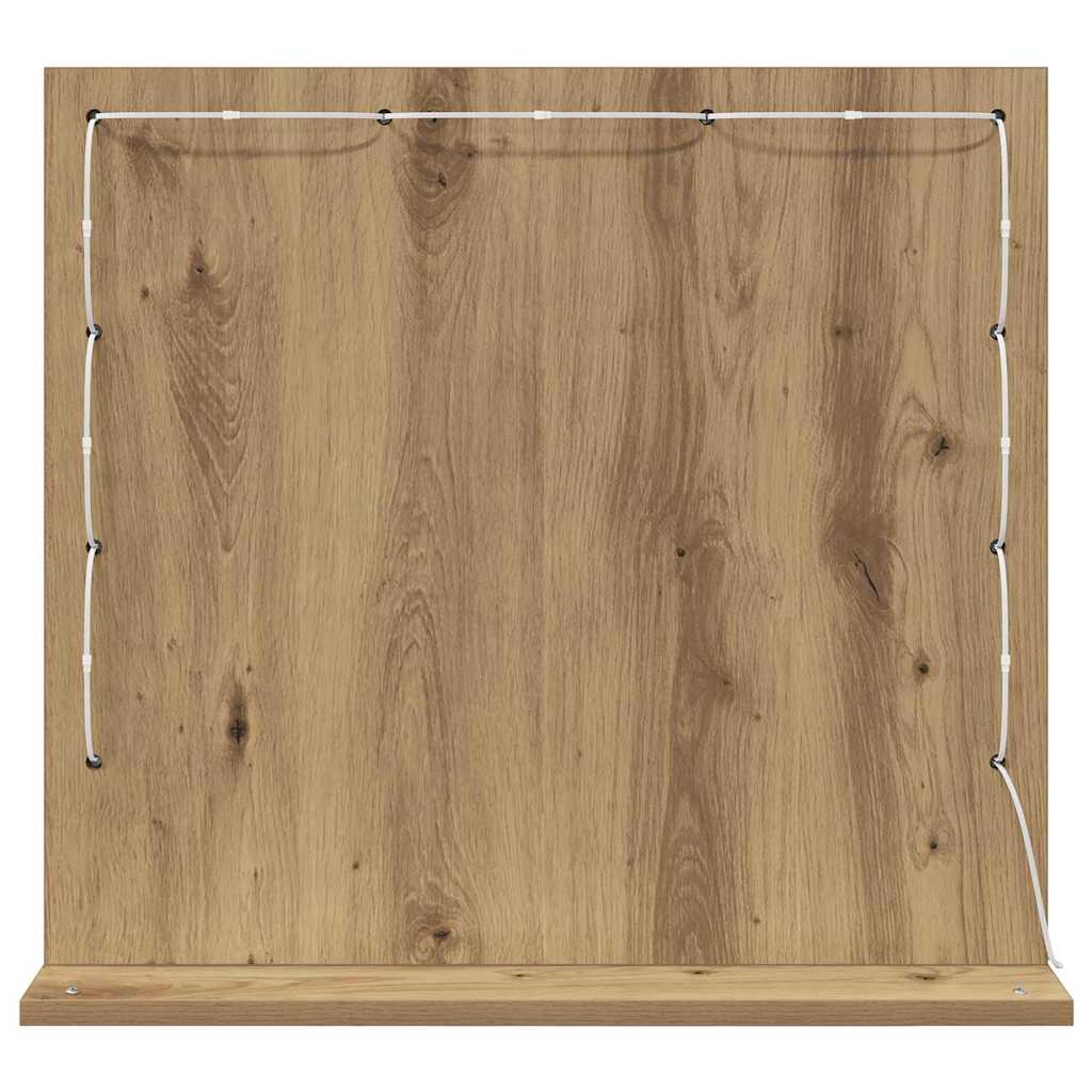 Toalett Tükör Artisan tölgy 60 x 55 x 18 cm Üveg és mérnöki fa