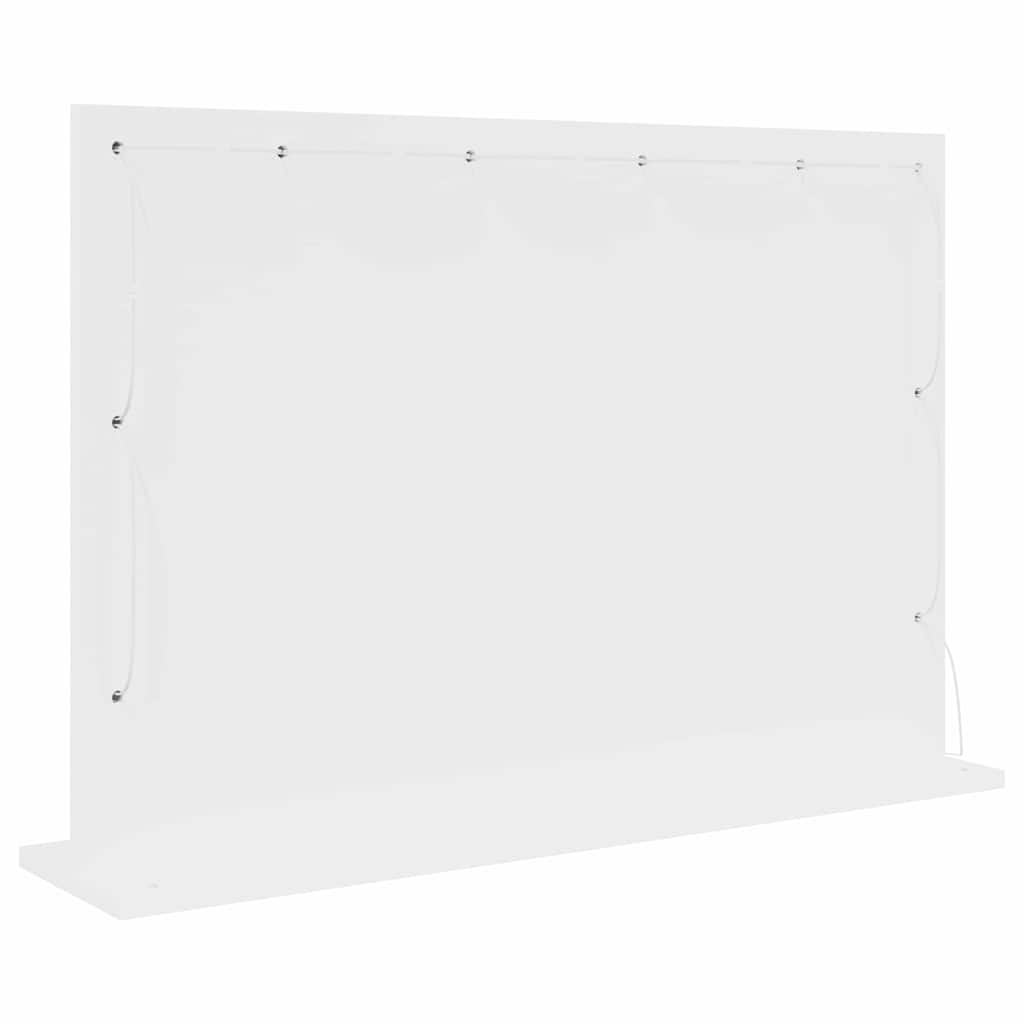 Toalett Tükör tükörrel Fehér 80 x 15 x 18 cm Üveg és mérnöki fa