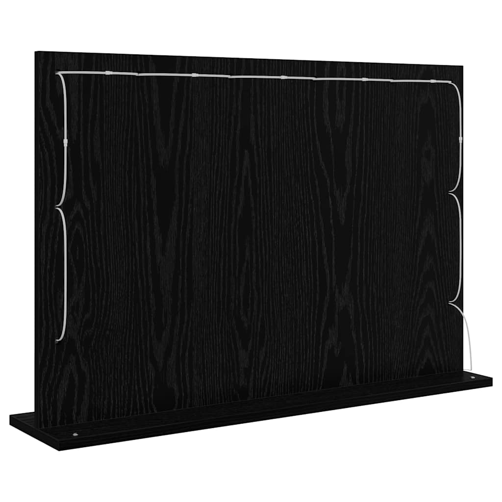 Toalett Tükör Fekete tölgy 80 x 15 x 18 cm Üveg és mérnöki fa