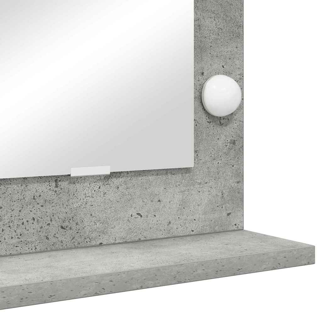 Toalett Tükör Beton Szürke 80 x 55 x 18 cm Üveg és mérnöki fa