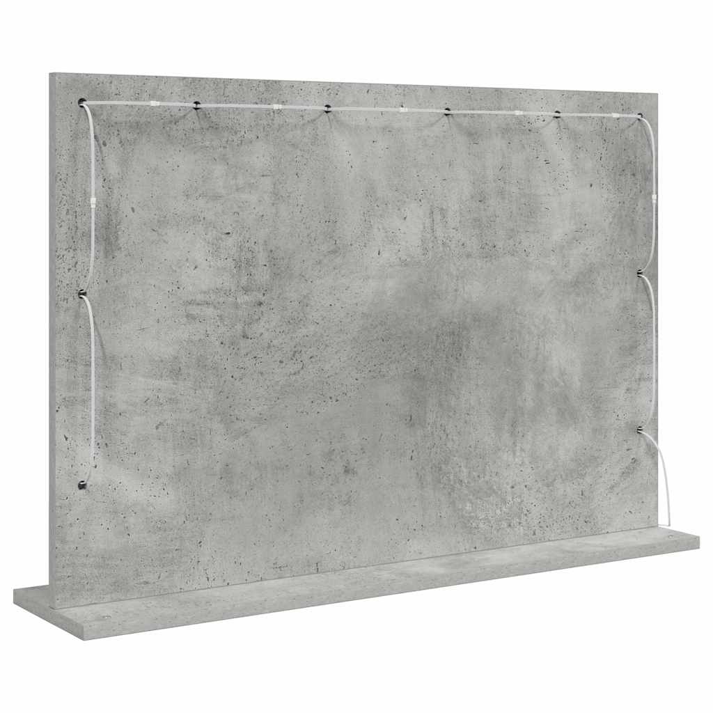 Toalett Tükör Beton Szürke 80 x 55 x 18 cm Üveg és mérnöki fa