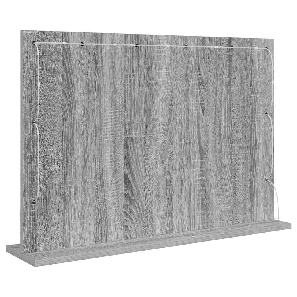 Toalett Tükör Szürke Sonoma 80 x 55 x 18 cm Üveg és mérnöki fa