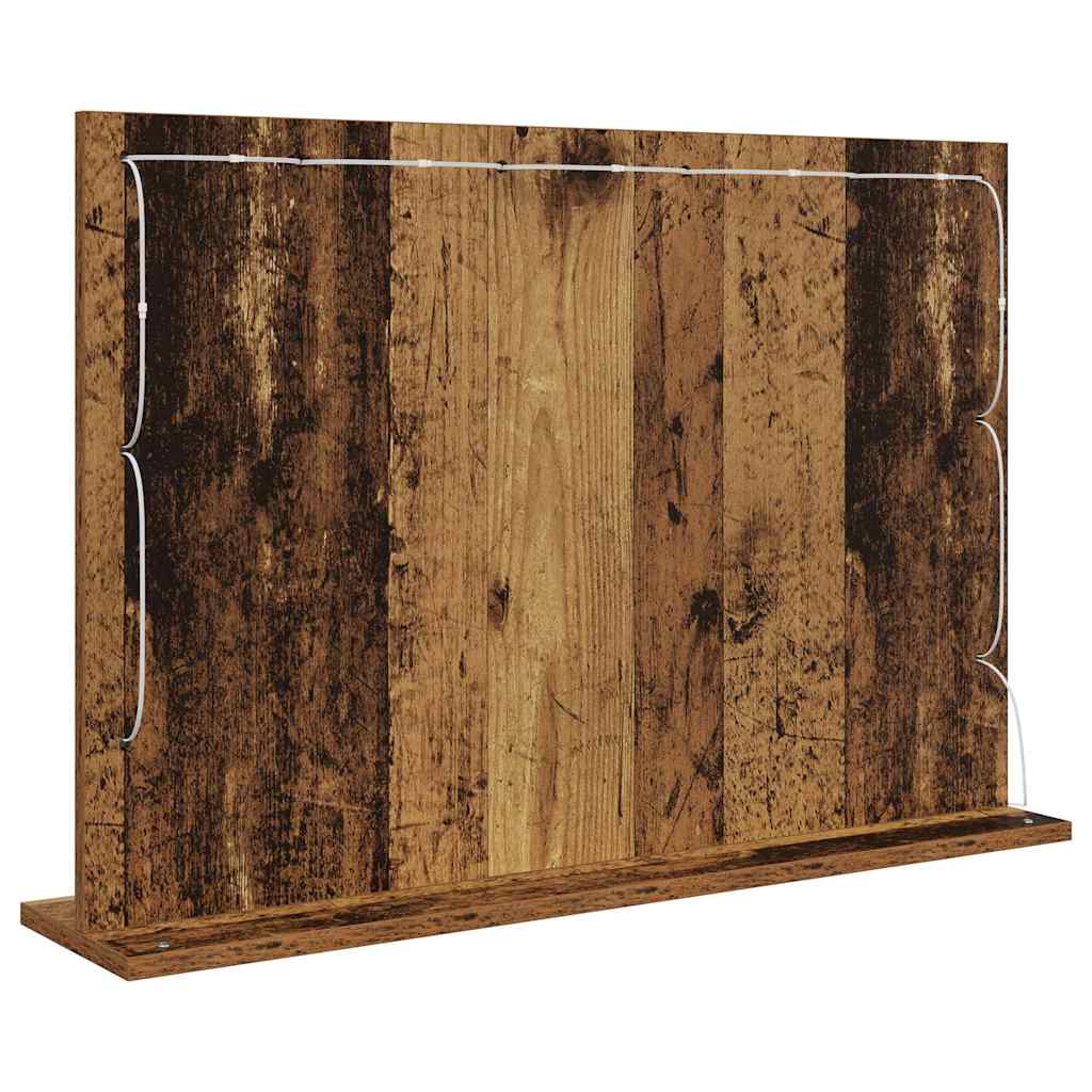 Toalett Tükör Öreg fa 80 x 55 x 18 cm Üveg és mérnöki fa