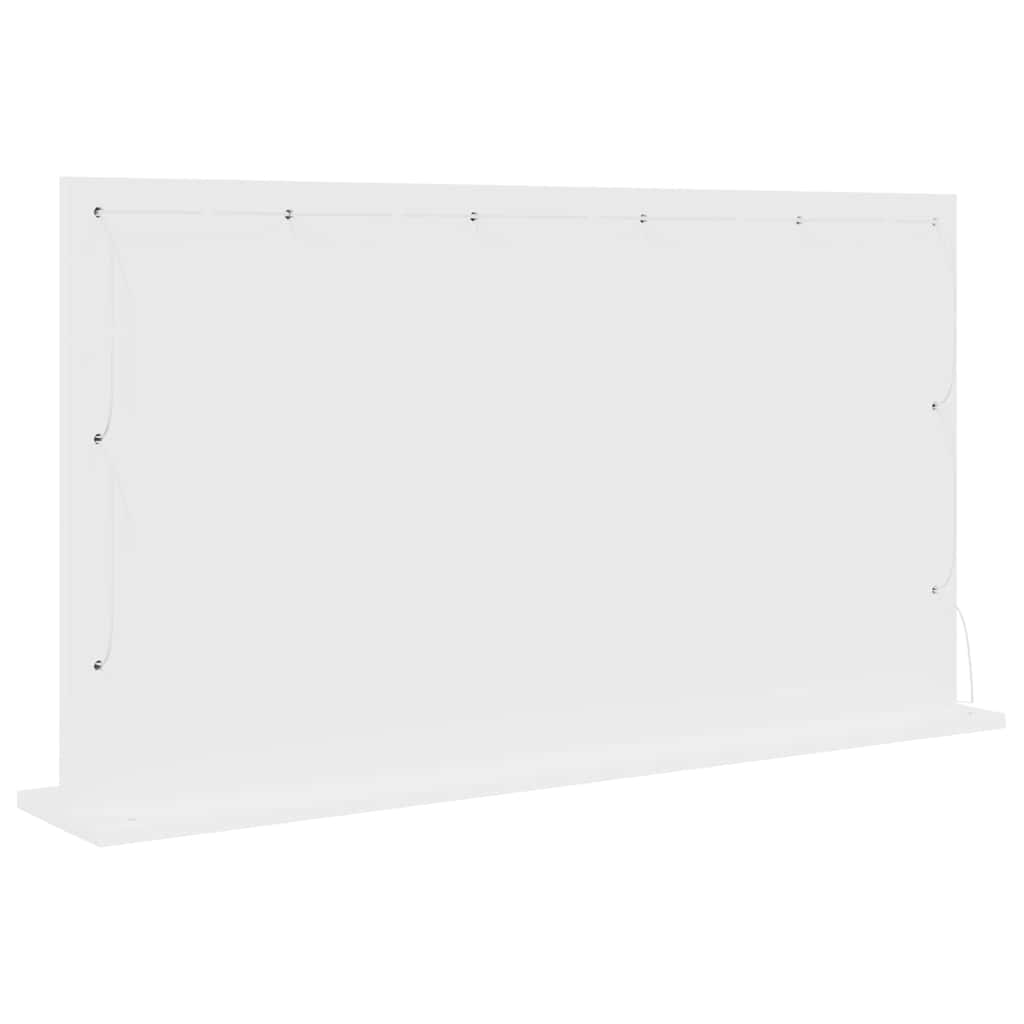 Toalett Tükör Fehér 100 x 55 x 18 cm Üveg és mérnöki fa