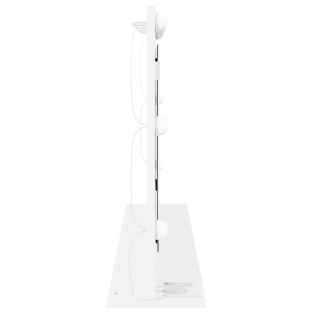 Toalett Tükör Fehér 100 x 55 x 18 cm Üveg és mérnöki fa