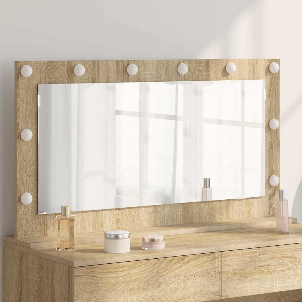Toalett Tükör Sonoma tölgy 100 x 55 x 18 cm Üveg és mérnöki fa
