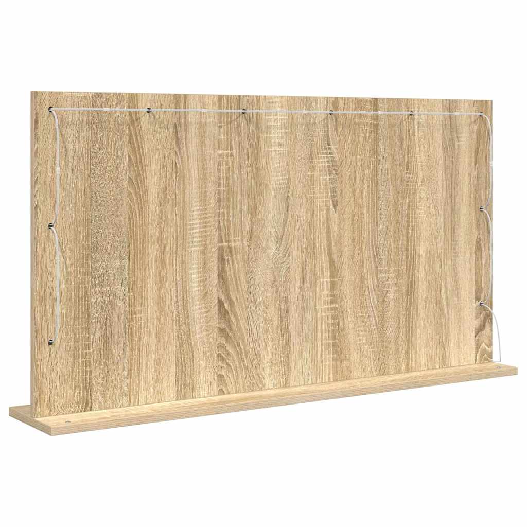 Toalett Tükör Sonoma tölgy 100 x 55 x 18 cm Üveg és mérnöki fa