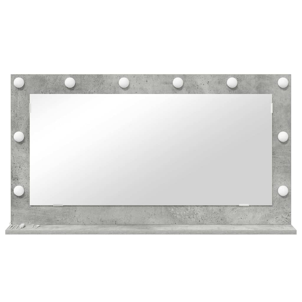 Toalett Tükör Beton Szürke 100 x 55 x 18 cm Üveg és mérnöki fa