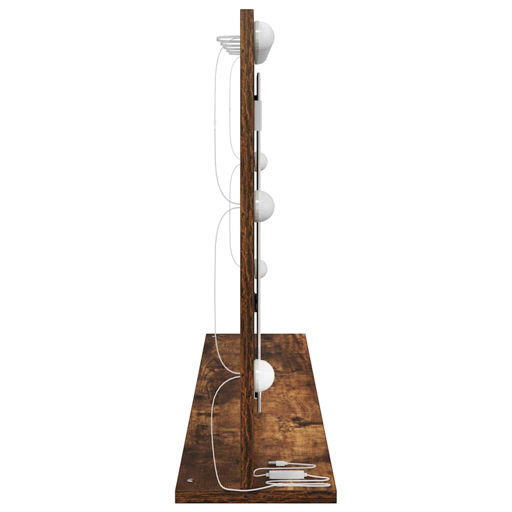 Toalett Tükör Füstölt tölgy 100 x 55 x 18 cm Üveg és mérnöki fa