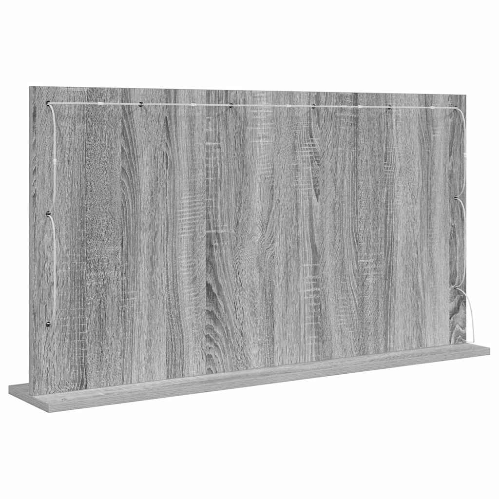 Toalett Tükör Szürke Sonoma 100 x 55 x 18 cm Üveg és mérnöki fa