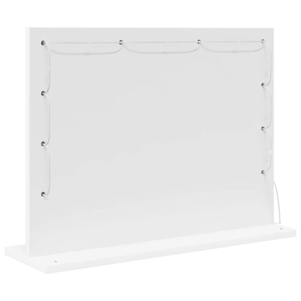 Toalett Tükör tükörrel Fehér 60 x 45 x 18 cm Üveg és mérnöki fa