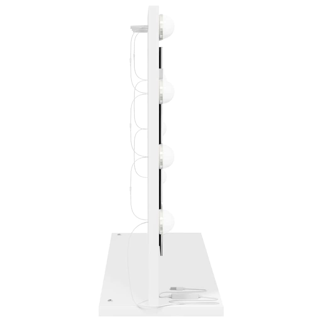 Toalett Tükör tükörrel Fehér 60 x 45 x 18 cm Üveg és mérnöki fa