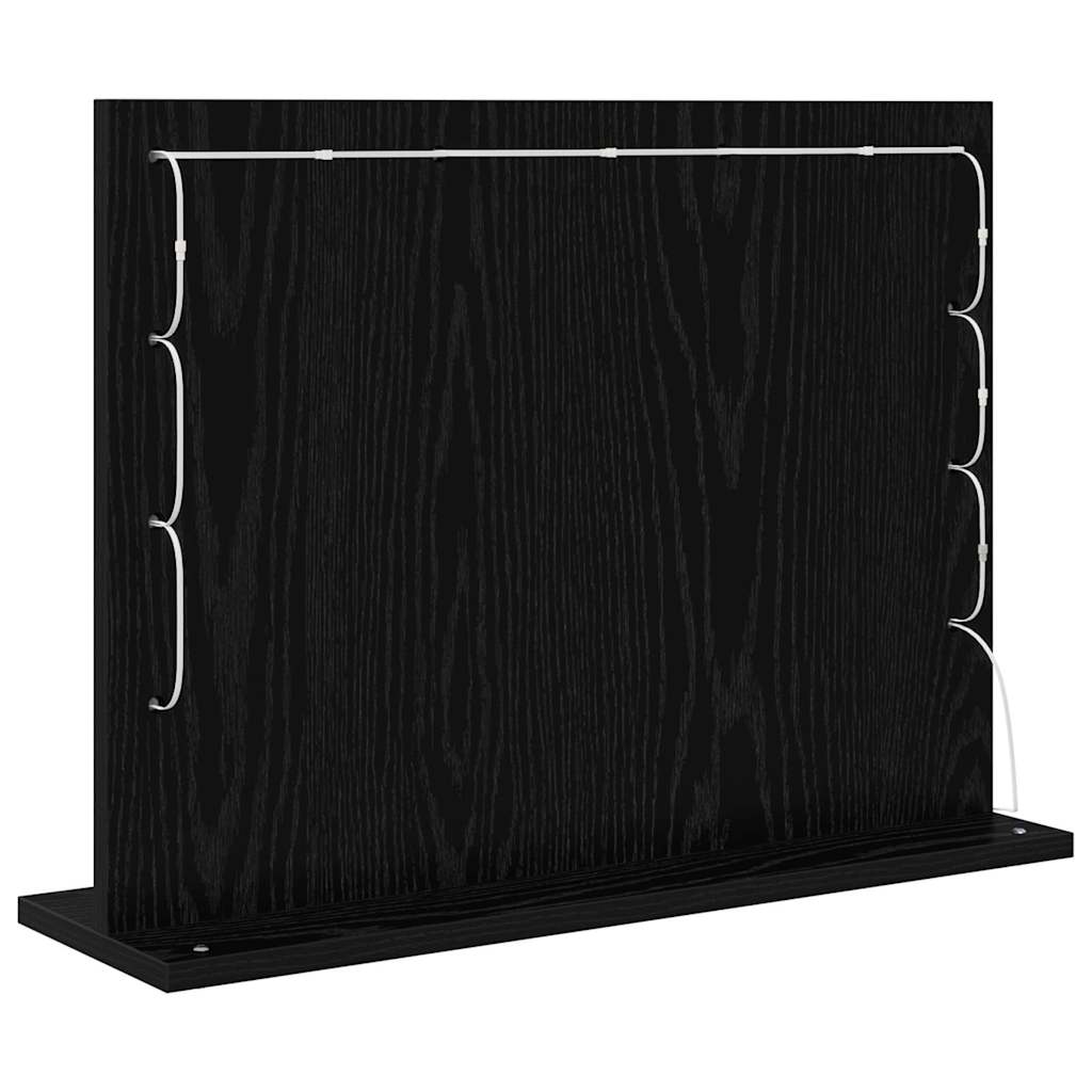 Toalett Tükör Fekete tölgy 60 x 45 x 18 cm Üveg és mérnöki fa