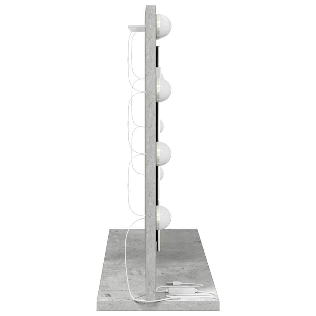 Toalett Tükör Beton Szürke 60 x 45 x 18 cm Üveg és mérnöki fa