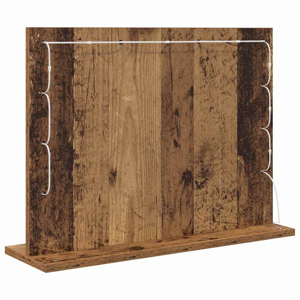 Toalett Tükör Öreg fa 60 x 45 x 18 cm Üveg és mérnöki fa