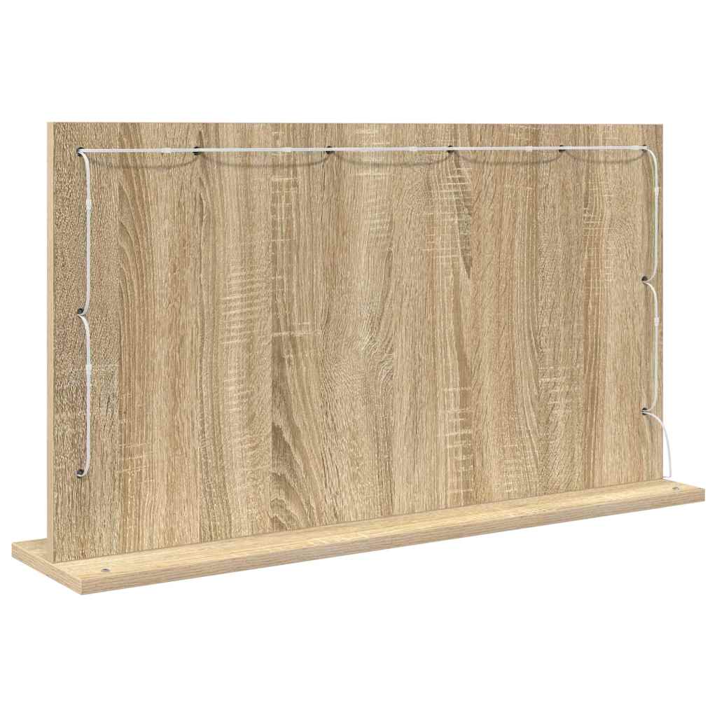Toalett Tükör Sonoma tölgy 80 x 45 x 18 cm Üveg és mérnöki fa