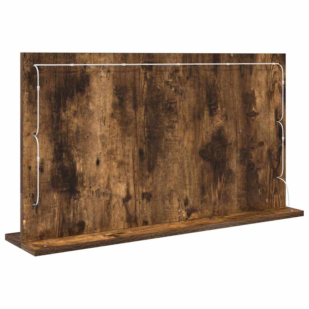Toalett Tükör Füstölt tölgy 80 x 45 x 18 cm Üveg és mérnöki fa