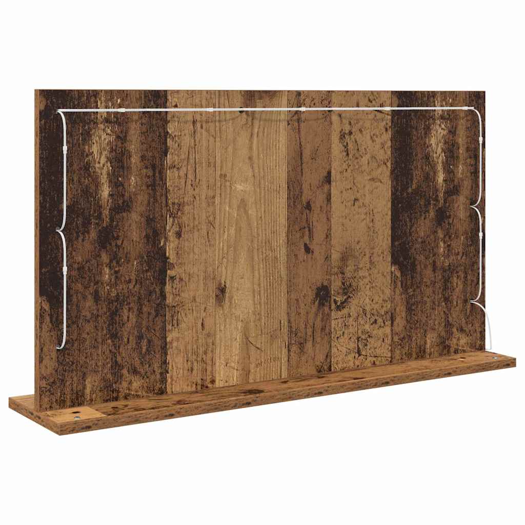 Toalett Tükör Öreg fa 80 x 45 x 18 cm Üveg és mérnöki fa