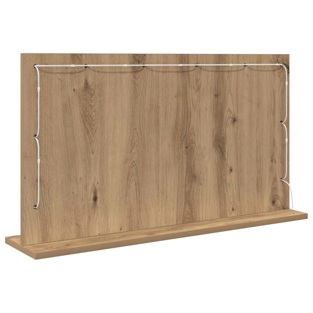 Toalett Tükör Artisan tölgy 80 x 45 x 18 cm Üveg és mérnöki fa