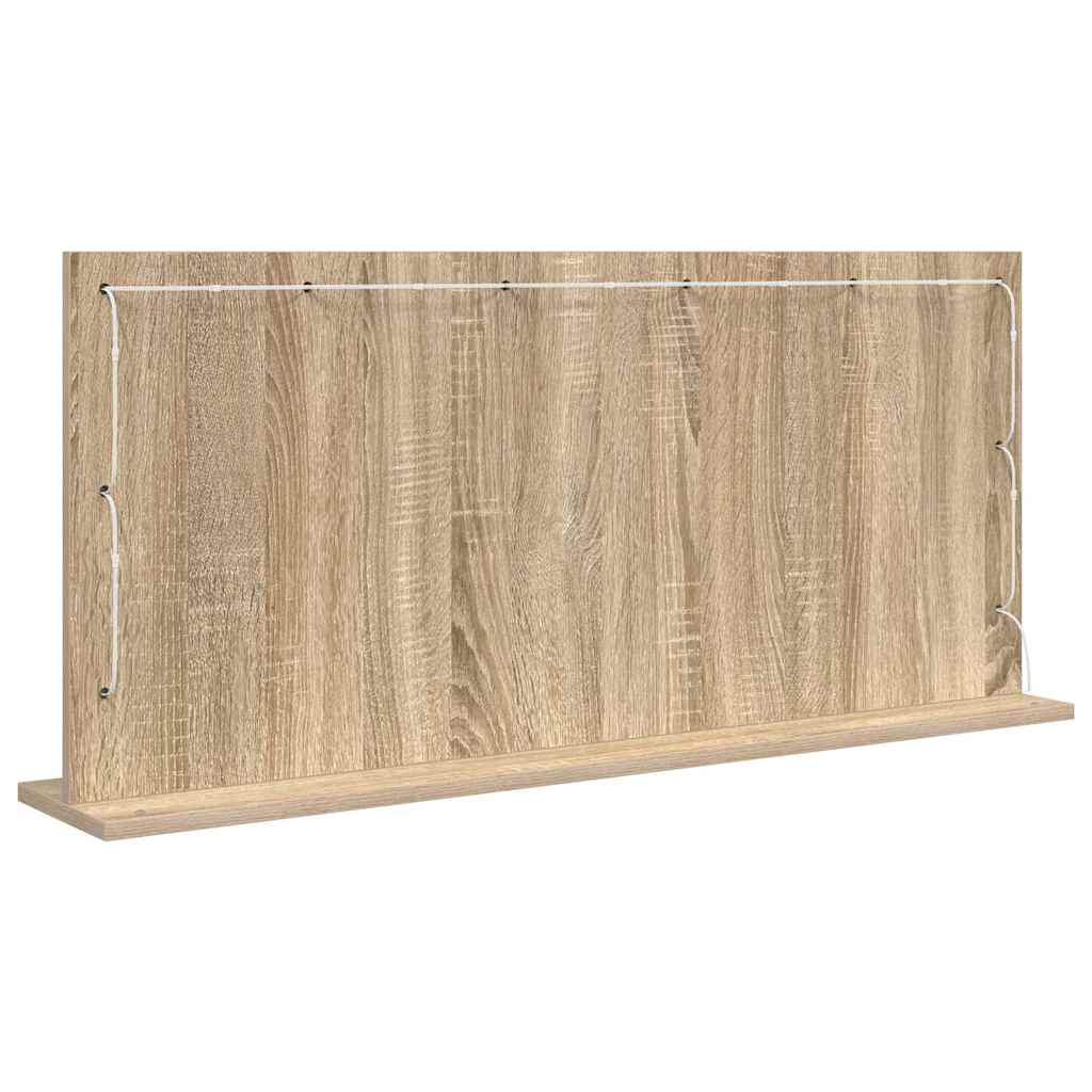 Toalett Tükör Sonoma tölgy 100 x 45 x 18 cm Üveg és mérnöki fa