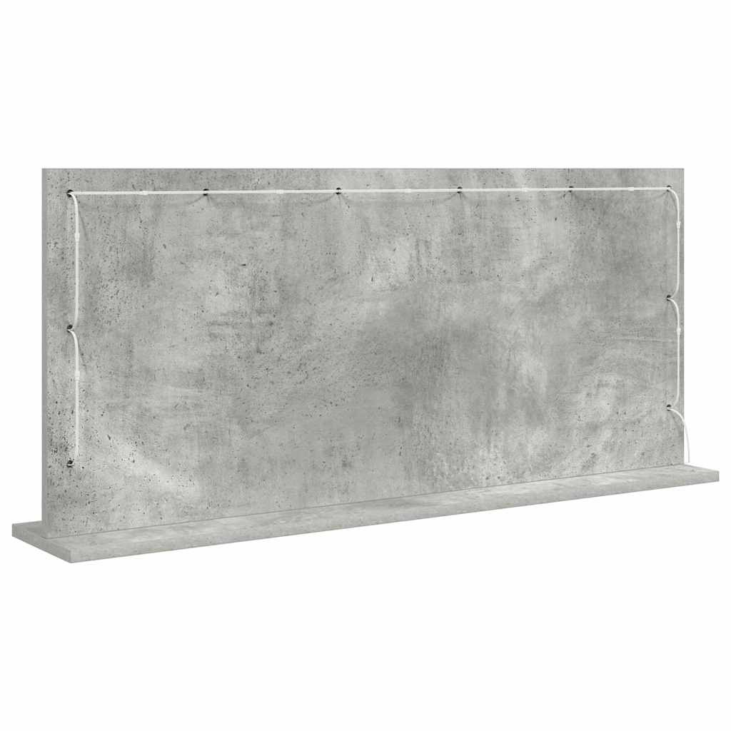 Toalett Tükör Beton Szürke 100 x 45 x 18 cm Üveg és mérnöki fa