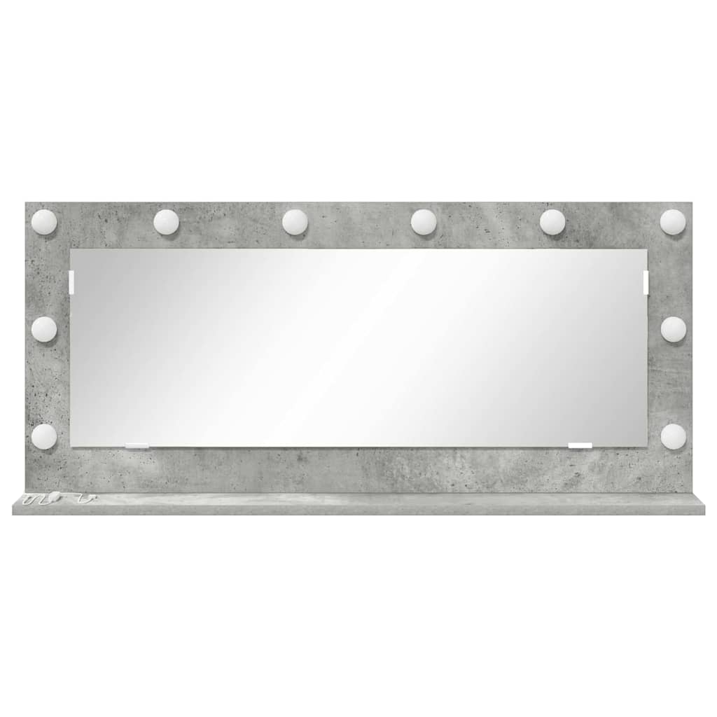 Toalett Tükör Beton Szürke 100 x 45 x 18 cm Üveg és mérnöki fa