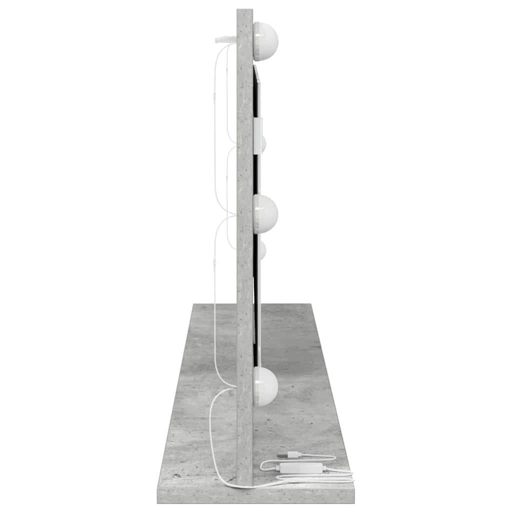 Toalett Tükör Beton Szürke 100 x 45 x 18 cm Üveg és mérnöki fa