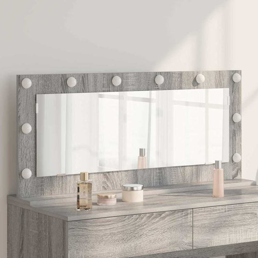 Toalett Tükör Szürke Sonoma 100 x 45 x 18 cm Üveg és mérnöki fa