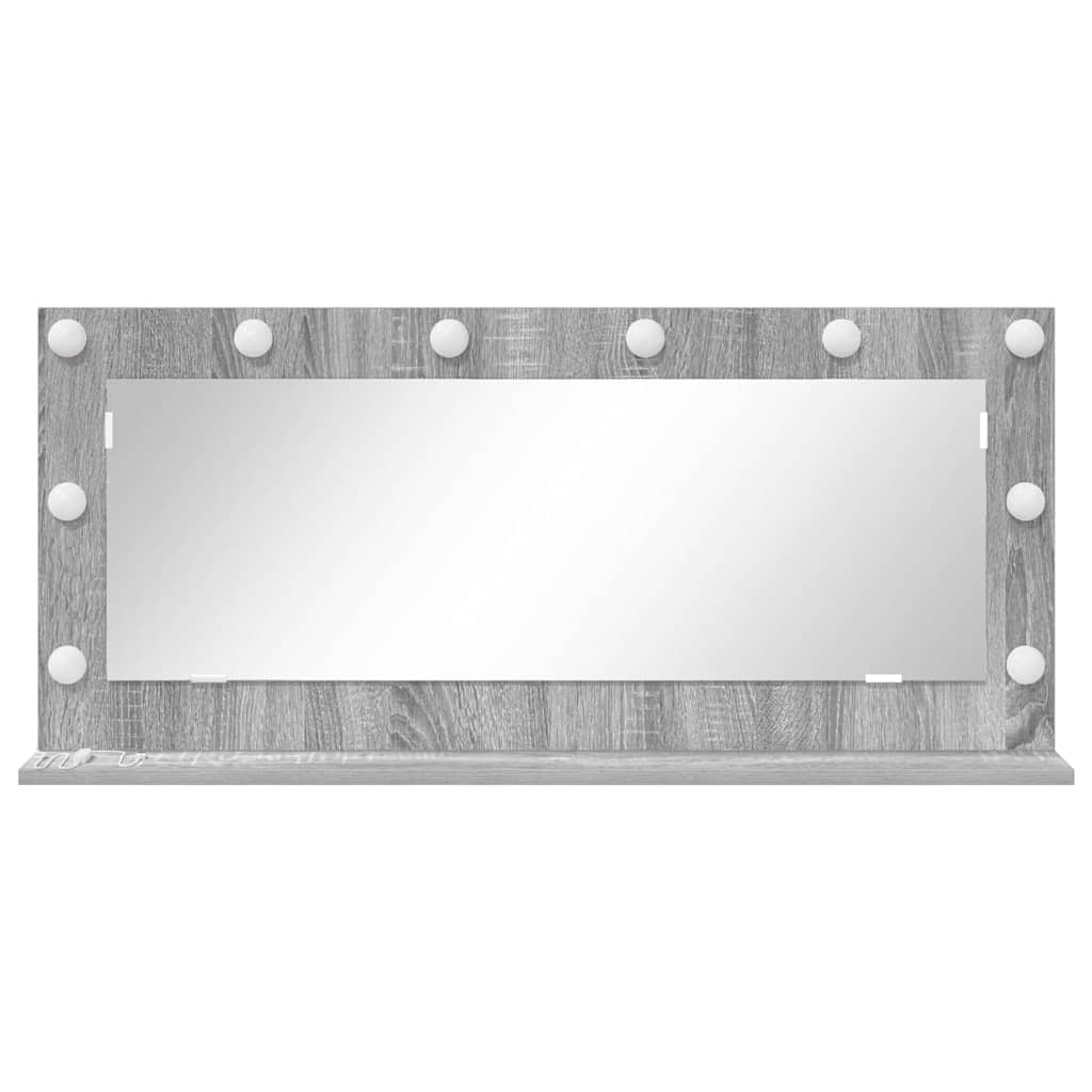 Toalett Tükör Szürke Sonoma 100 x 45 x 18 cm Üveg és mérnöki fa