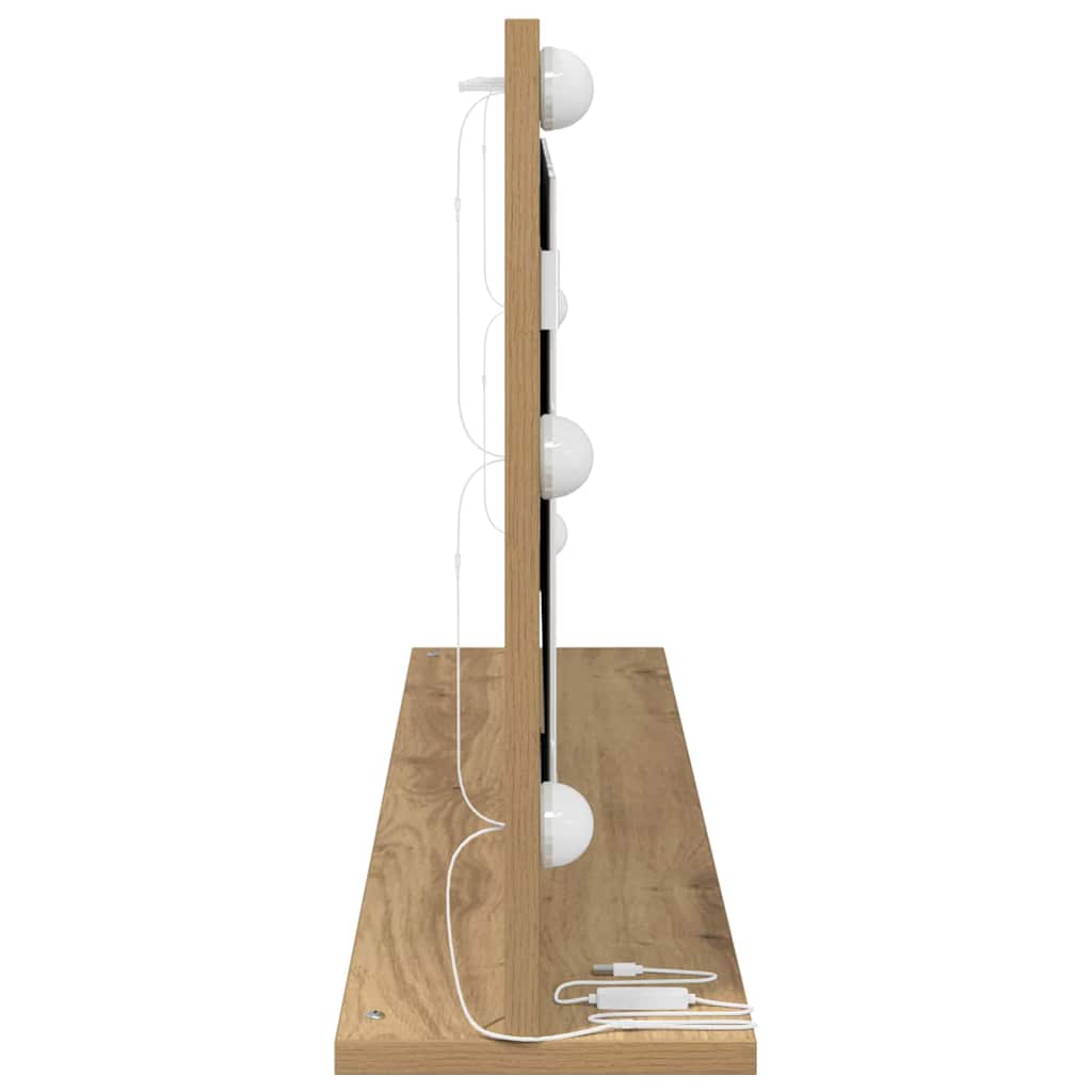 Toalett Tükör Artisan tölgy 100 x 45 x 18 cm Üveg és mérnöki fa