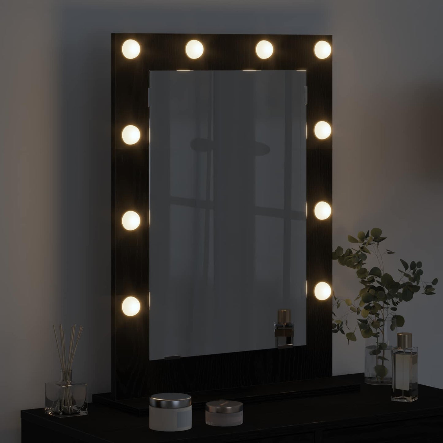 Toalett Tükör Fekete tölgy 70 x 50 x 18 cm Üveg és mérnöki fa