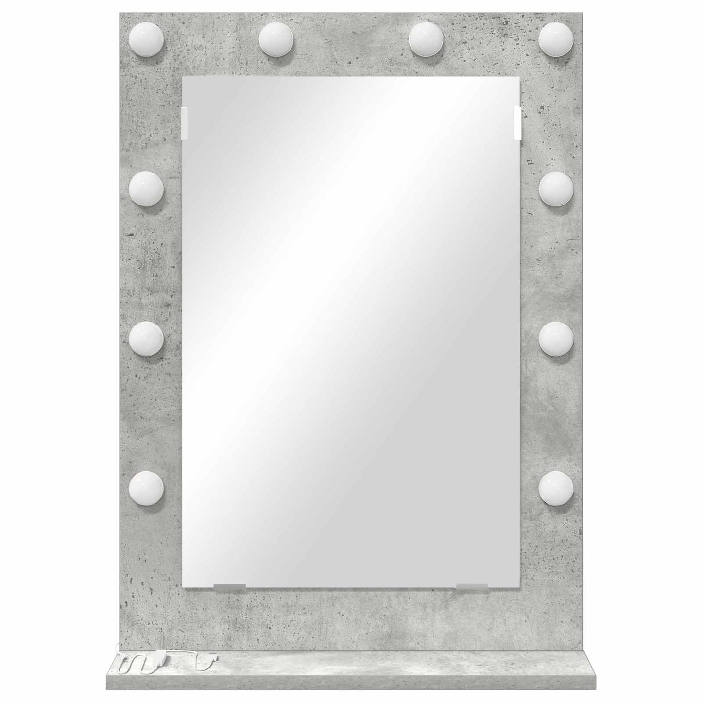Toalett Tükör Beton Szürke 70 x 50 x 18 cm Üveg és mérnöki fa