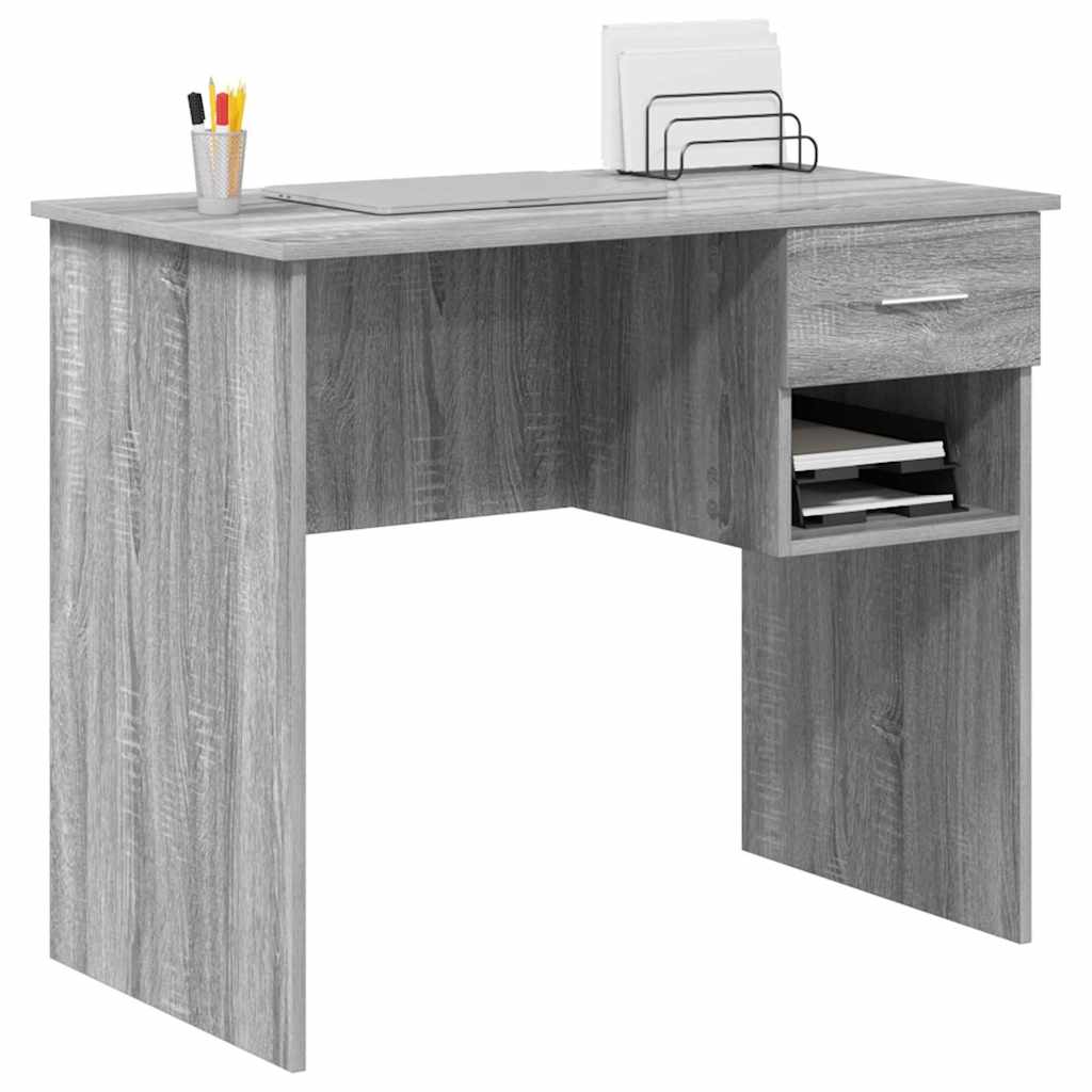 Asztal Szürke Sonoma Szerelt Fa 90 x 49 x 75 cm