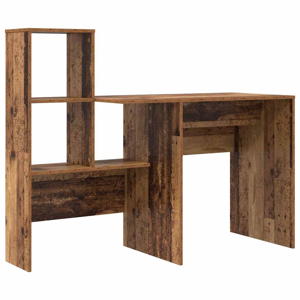 Asztal polcokkal Öreg fa 131,5 x 50 x 106,5 cm Faanyag