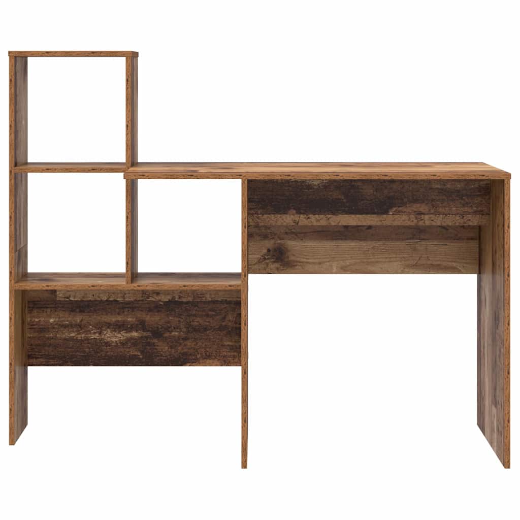 Asztal polcokkal Öreg fa 131,5 x 50 x 106,5 cm Faanyag
