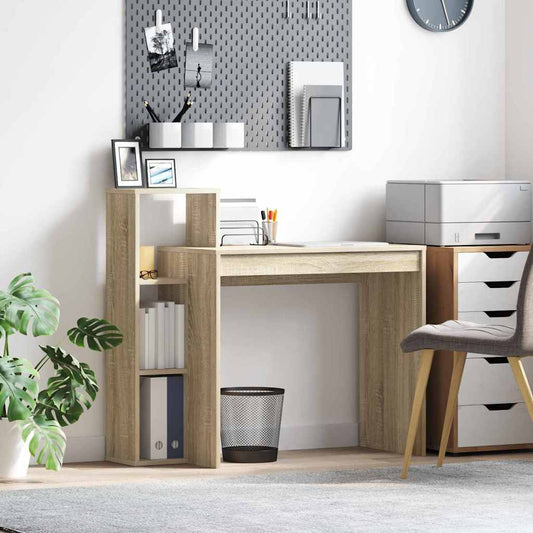 Asztal polcokkal Sonoma tölgy 100 x 40 x 90 cm Faanyag
