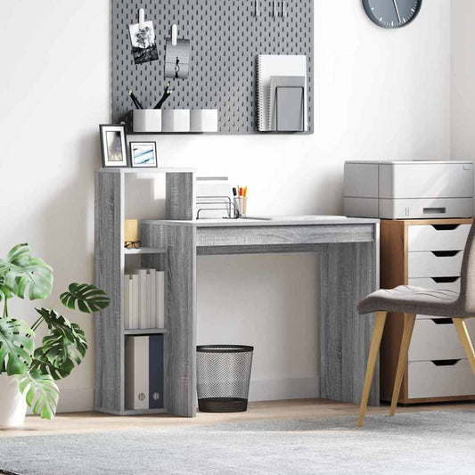 Asztal polcokkal Szürke Sonoma 100 x 40 x 90 cm Faanyag