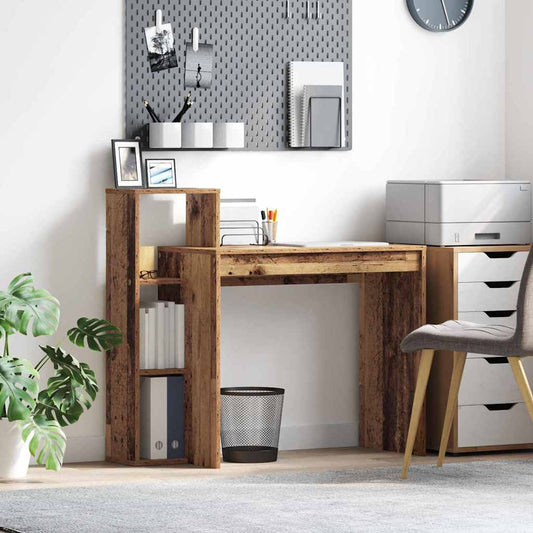 Asztal polcokkal tárolóval Öreg fa 100 x 40 x 90 cm Faanyag