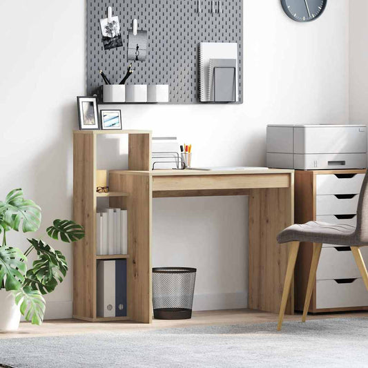 Asztal polcokkal Artisan tölgy 100 x 40 x 90 cm Faanyag