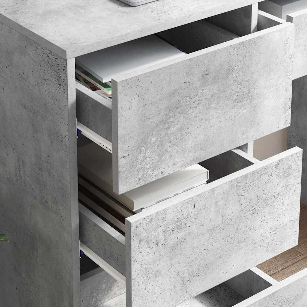 Asztal Beton Szürke Szerelt Fa 90 x 37.5 x 75 cm