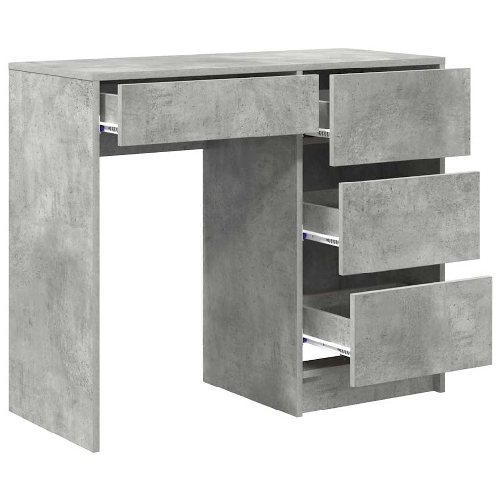 Asztal Beton Szürke Szerelt Fa 90 x 37.5 x 75 cm