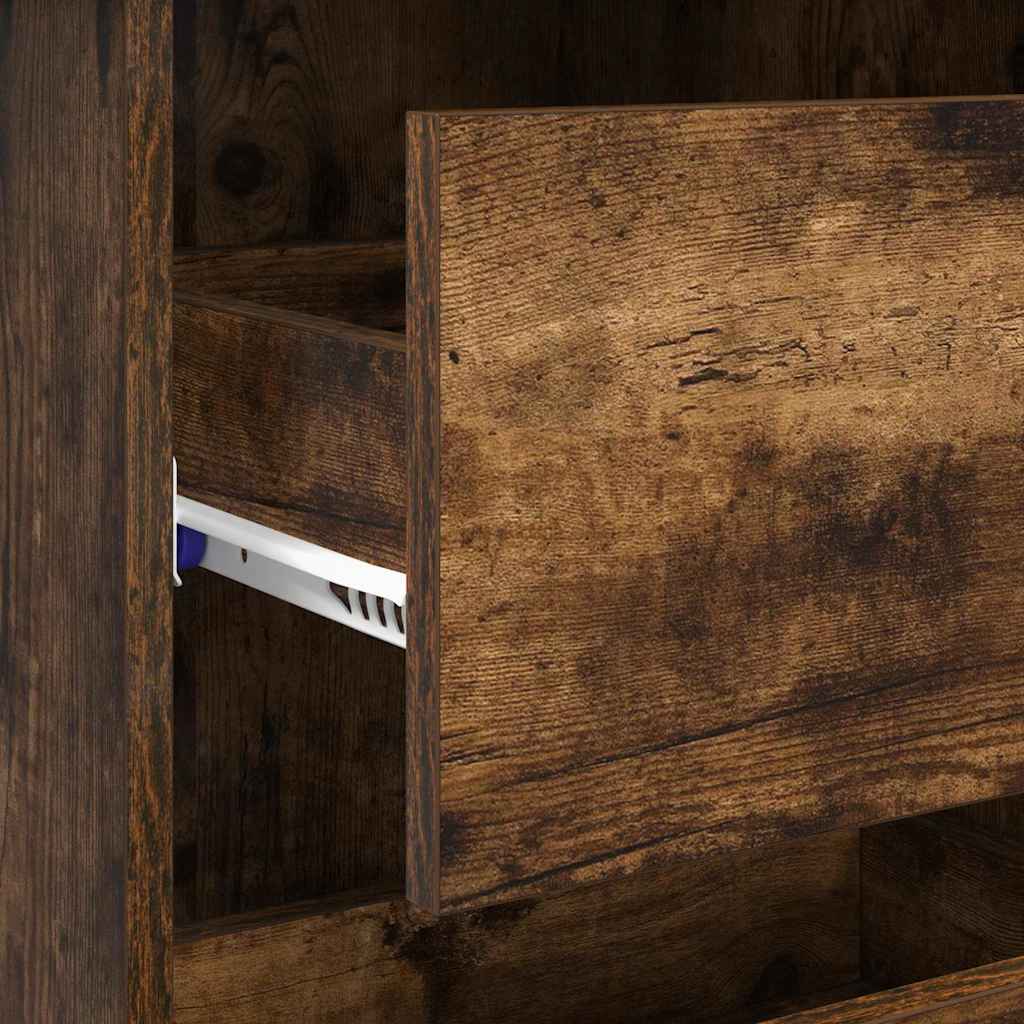 Asztal Füstölt tölgy Szerelt Fa 90 x 37.5 x 75 cm