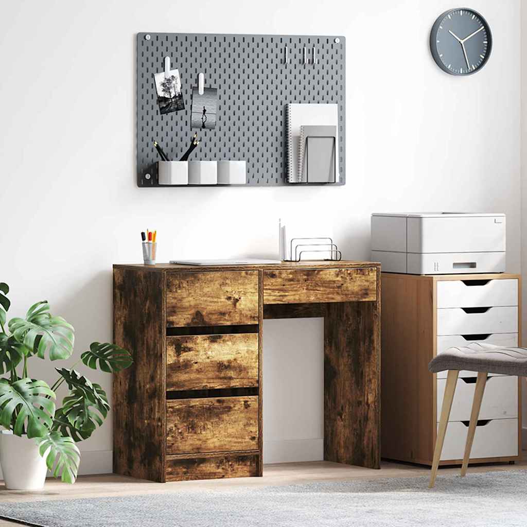 Asztal Füstölt tölgy Szerelt Fa 90 x 37.5 x 75 cm