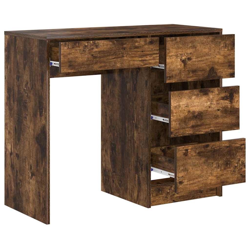 Asztal Füstölt tölgy Szerelt Fa 90 x 37.5 x 75 cm