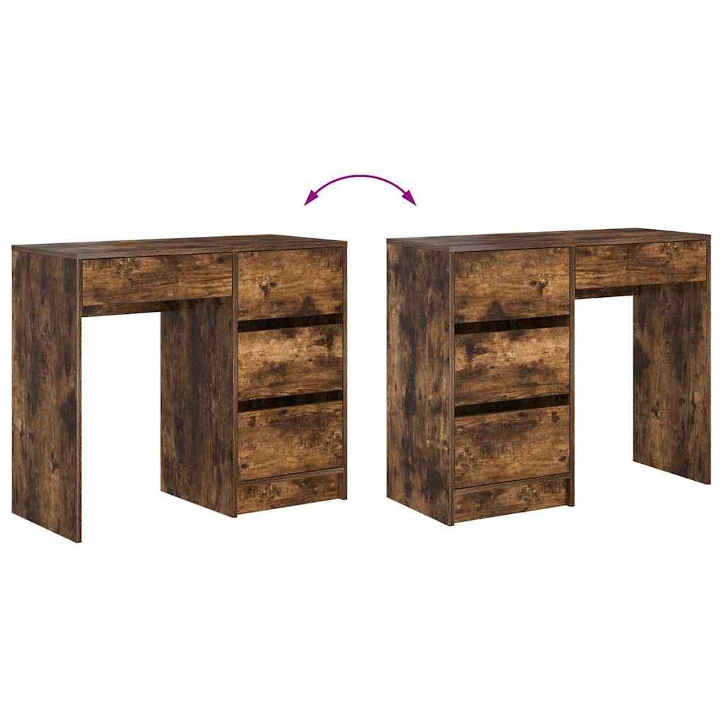 Asztal Füstölt tölgy Szerelt Fa 90 x 37.5 x 75 cm