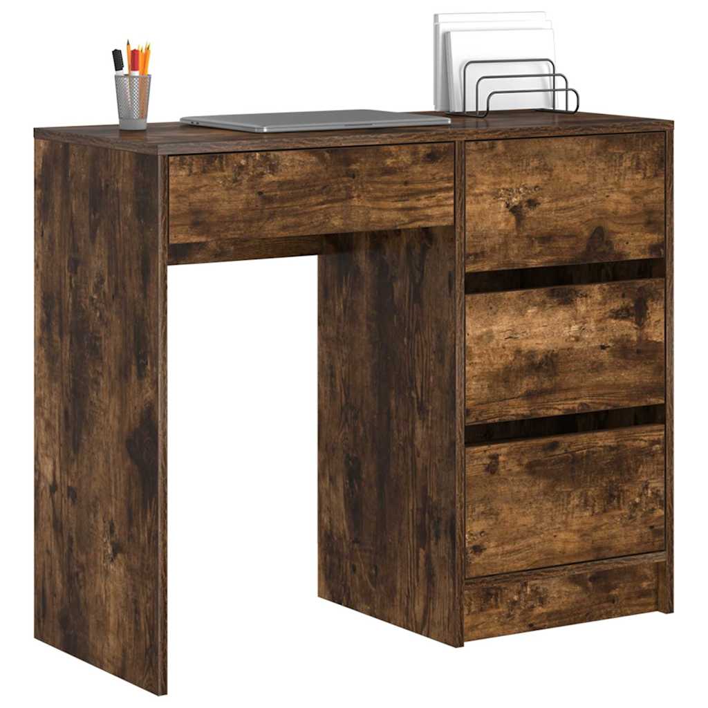 Asztal Füstölt tölgy Szerelt Fa 90 x 37.5 x 75 cm