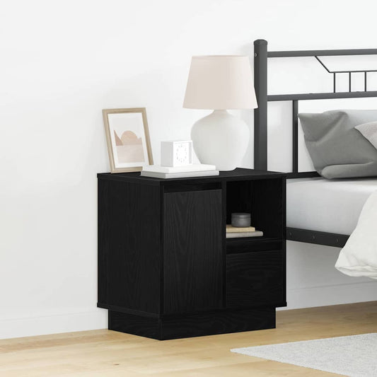 Éjjeliszekrény 2 pcs Fekete tölgy 50 x 34,5 x 50 cm Faanyag