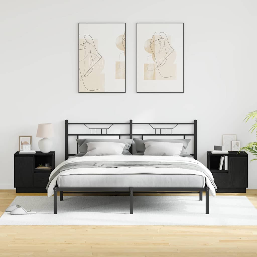 Éjjeliszekrény 2 db Fekete tölgy 50 x 34,5 x 50 cm Szerelt fa