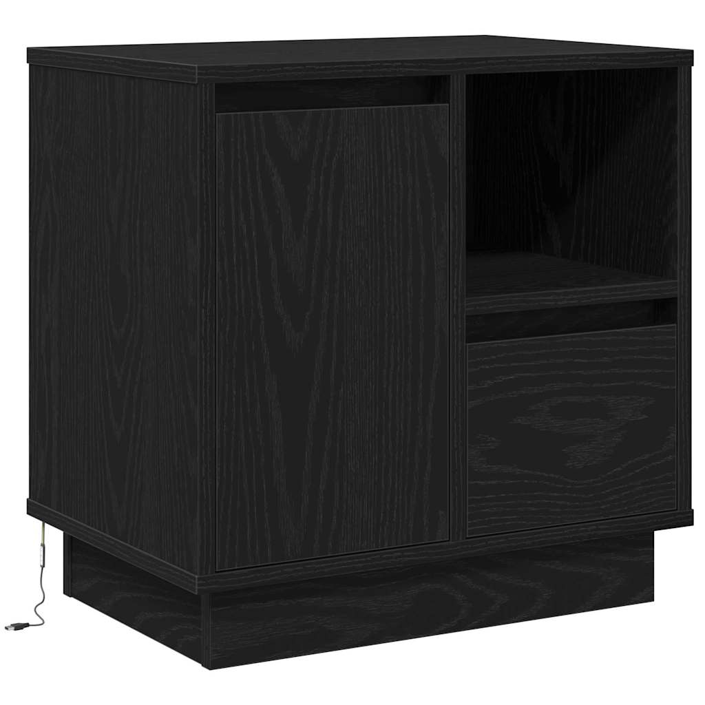 Éjjeliszekrény 2 db Fekete tölgy 50 x 34,5 x 50 cm Szerelt fa